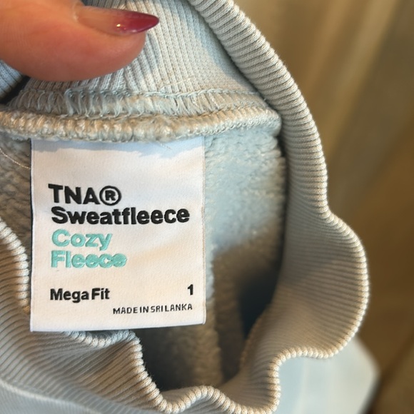 TNA Baby Blue Moc Neck Sweatfleece Cozy Fleece Mega Fit Sz 1 (xs/s) - Picture 7 of 9